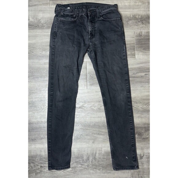 Levi's 512 Jeans Mens 34x34 Slim Taper Gray Denim Faded Dark Wash Skinny Jeans - Picture 1 of 8